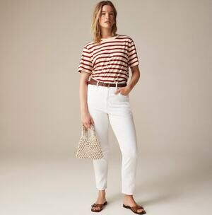 J.Crew Petite Curvy Vintage Straight Slim Jeans High Waisted White US 30 NWT